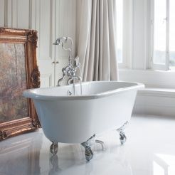 Traditional freestanding bathtub. 